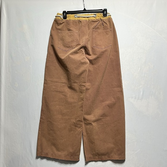 POL Women's Pants Sz S Rust/ Gold Patches Grommet Detail Boho Unique Baggy - Picture 7 of 13